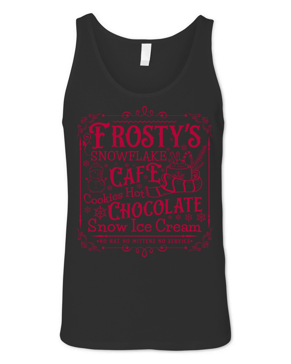 frostys Snowflake Cafe cookies Vintage  Christmas 300 Unisex Jersey Tank