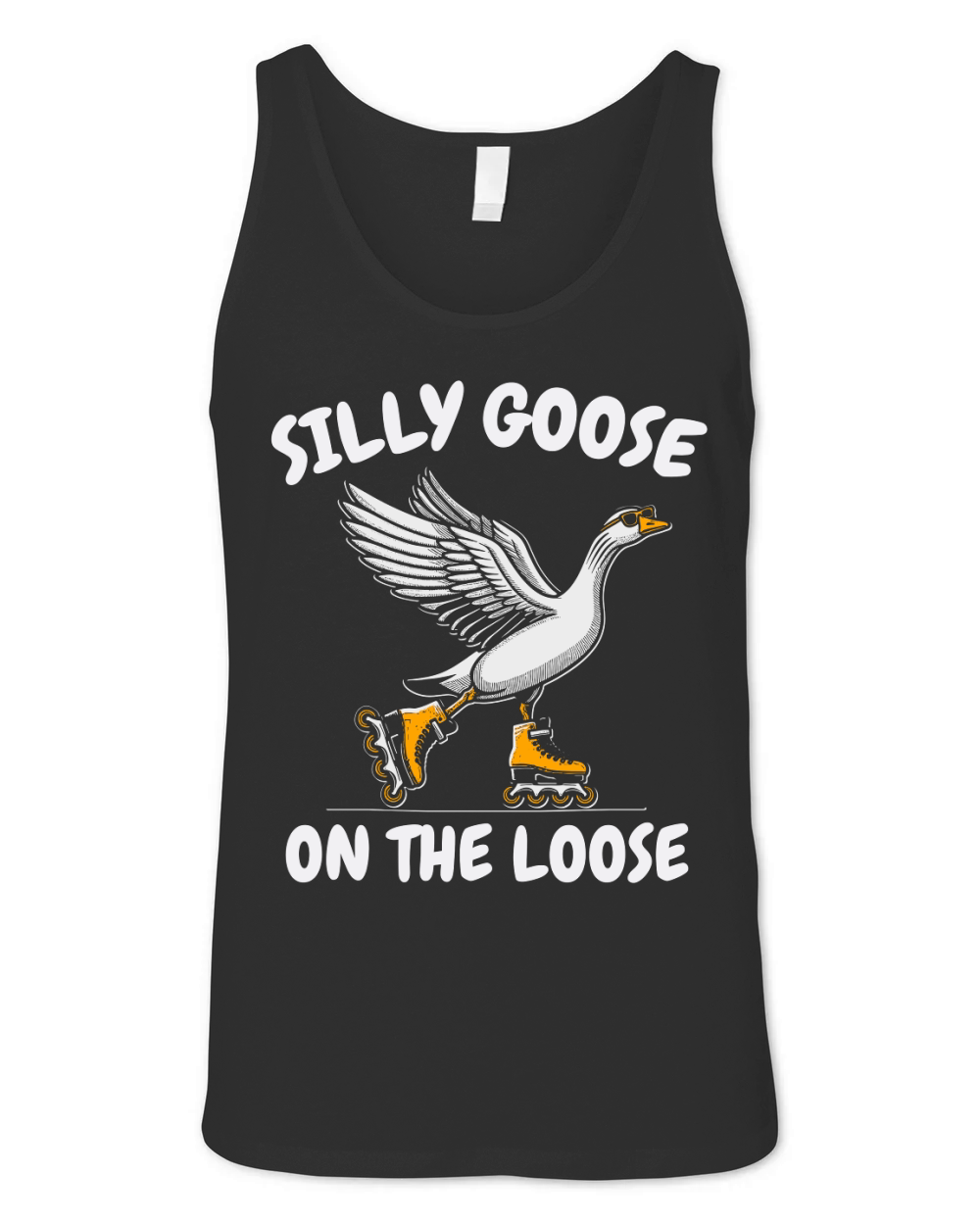 Goose Playing Retro Rollerblade D White Unisex Jersey Tank