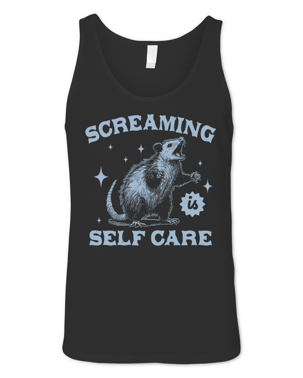 Screaming Is Self Care Possum D Grey Unisex Jersey Tank