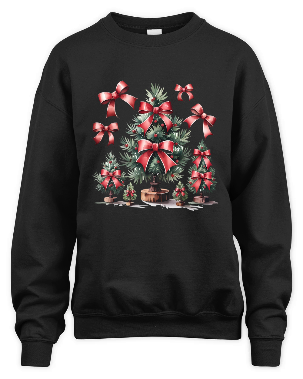 Christmas Bows and Pine Vintage Unisex Premium Crewneck Sweatshirt