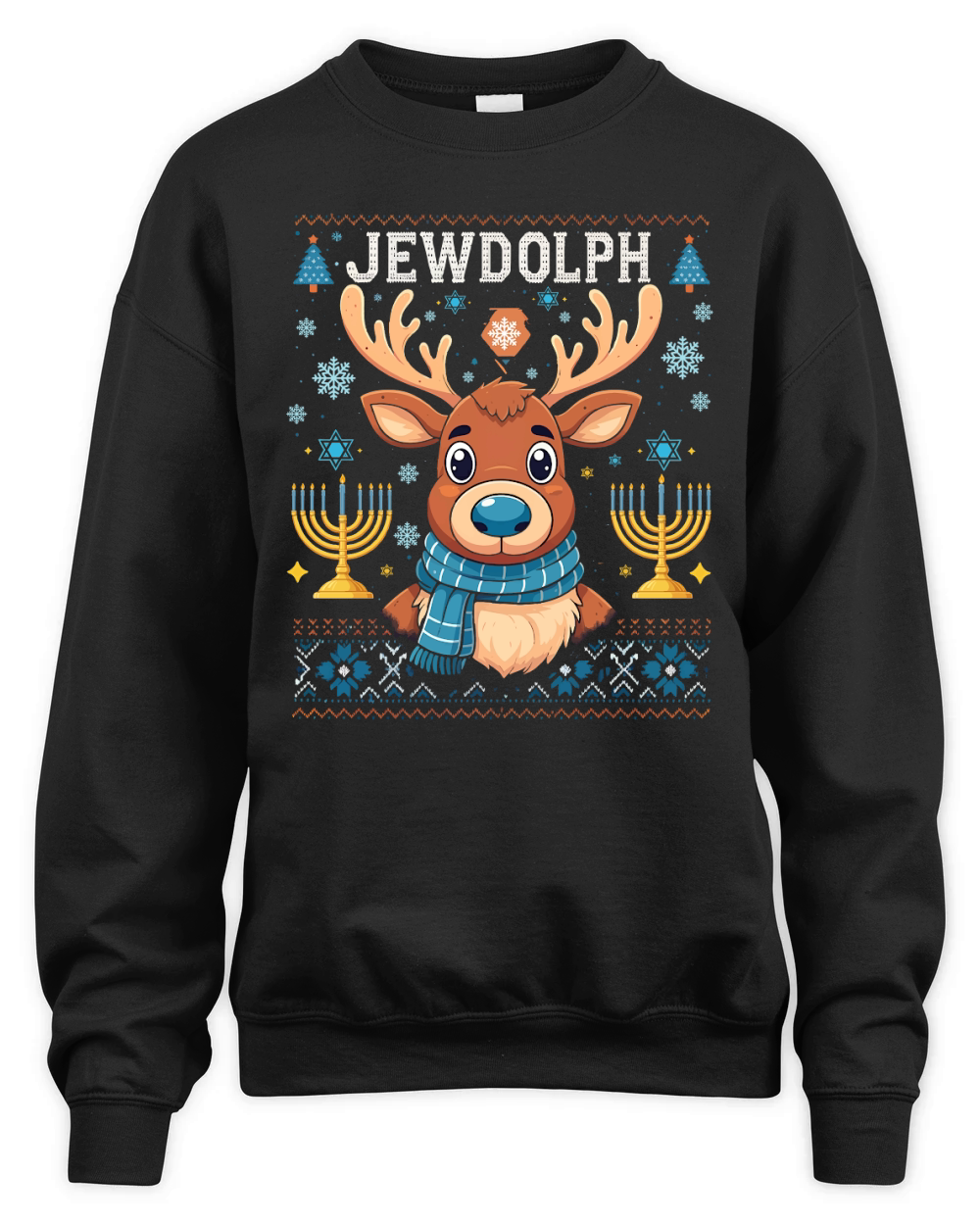Jewdolph Hanukkah 02 Unisex Premium Crewneck Sweatshirt