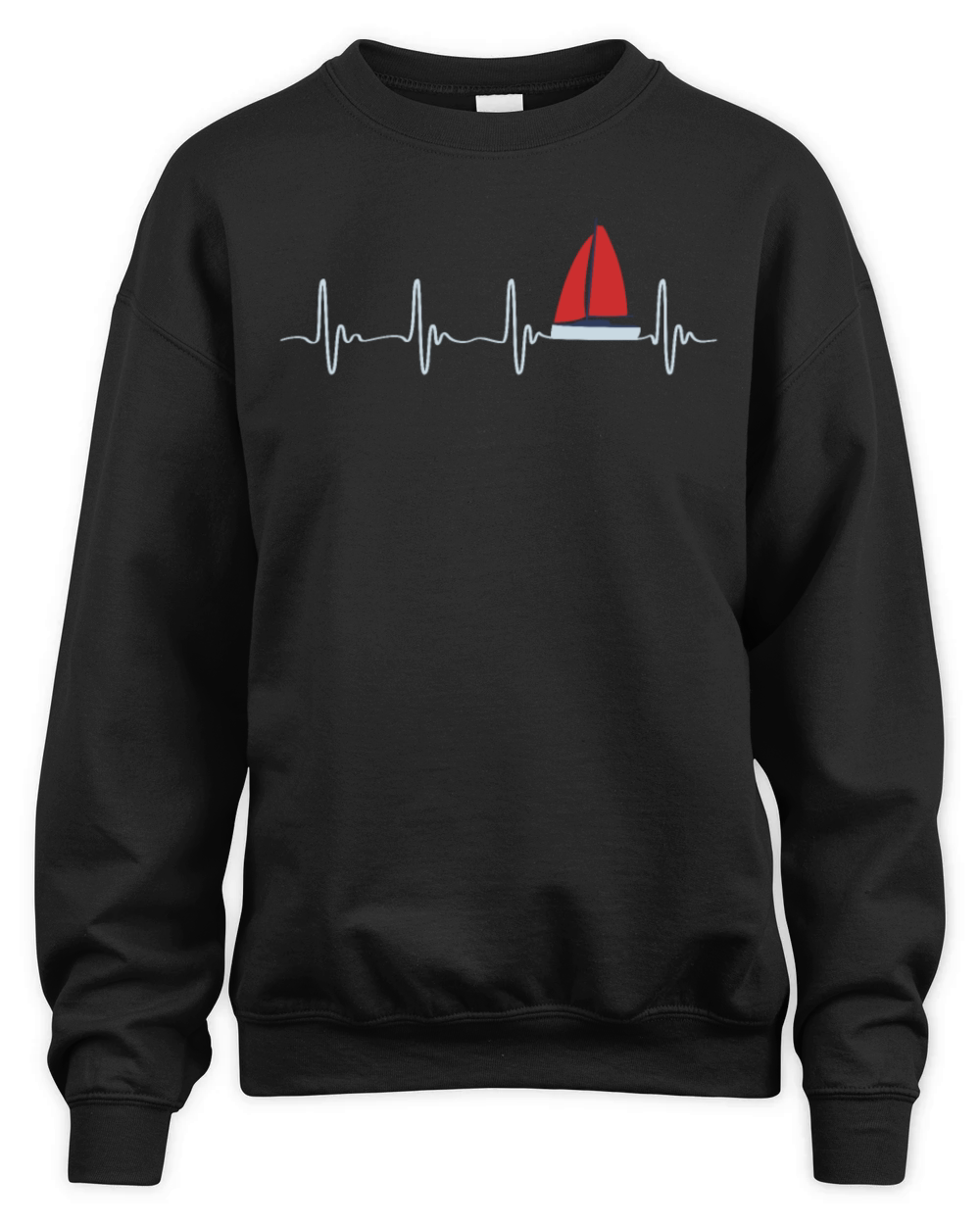 Sailboat heartbeat sailing skipper Unisex Premium Crewneck Sweatshirt