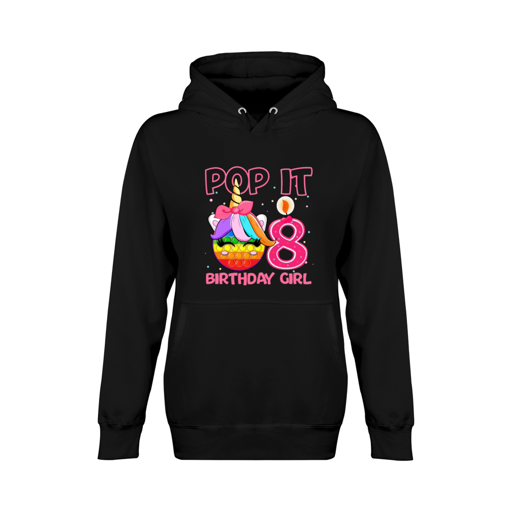 Birthday Girl Pop It 8th Birthday Unicorn Fidget Unisex Premium Pullover Hoodie