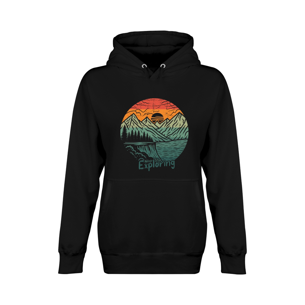 Exploring mountain adventure graphic vector art t shirt design Unisex Premium Pullover Hoodie