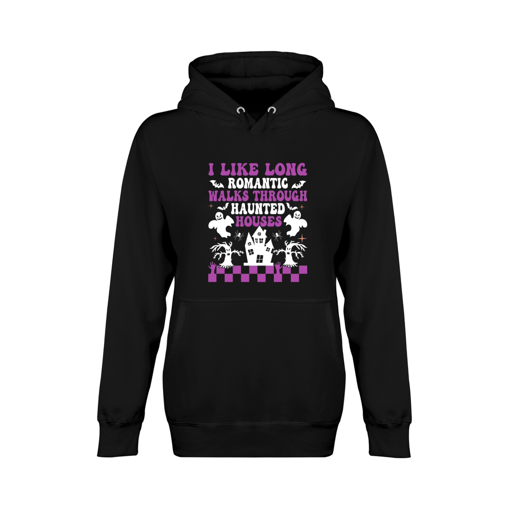 I like long romantic walks through haunted houses Unisex Premium Pullover Hoodie