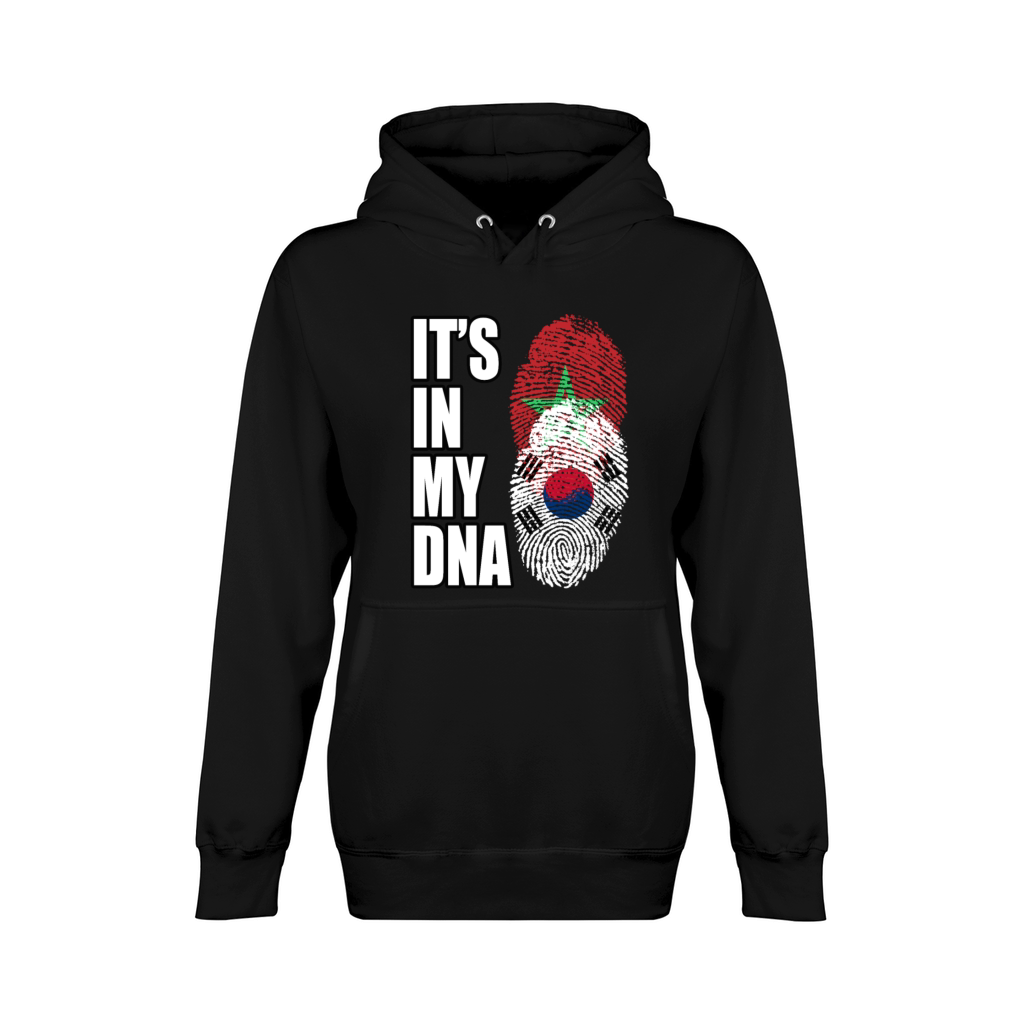 South Korean And Moroccan Mix DNA Flag Heritage Unisex Premium Pullover Hoodie