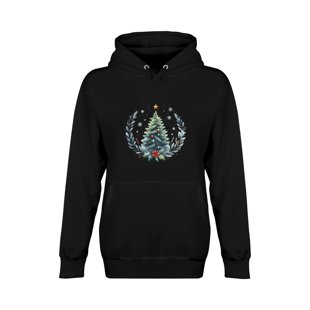 Watercolor Christmas tree Clipart Unisex Premium Pullover Hoodie