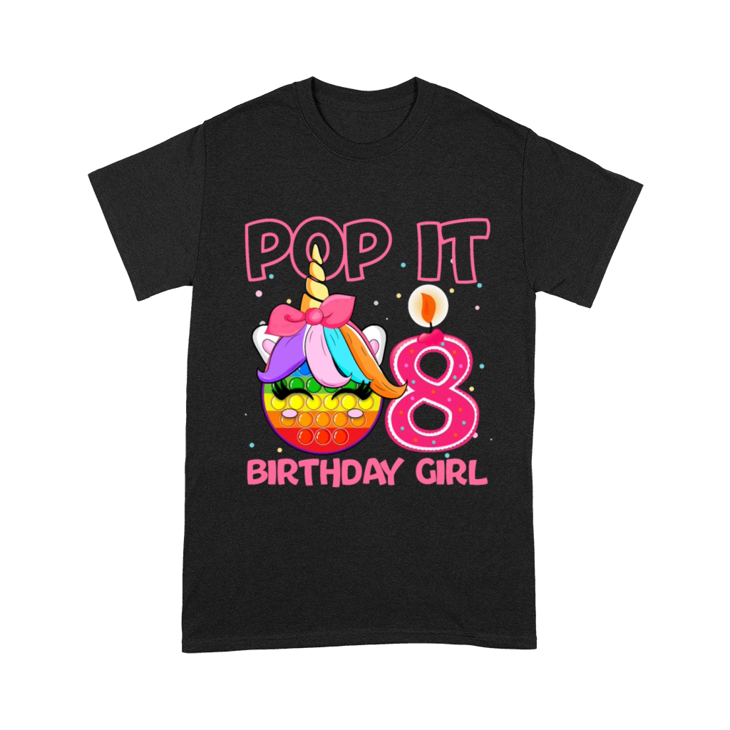 Birthday Girl Pop It 8th Birthday Unicorn Fidget Unisex T-Shirt