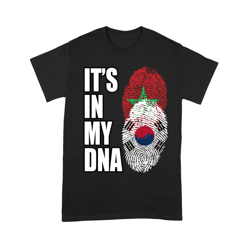 South Korean And Moroccan Mix DNA Flag Heritage Unisex T-Shirt