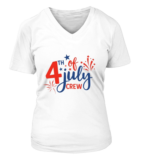 4th of july crew V-neck T-Shirt Woman