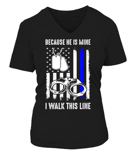 Because he is mine i walk this line V-neck T-Shirt Woman