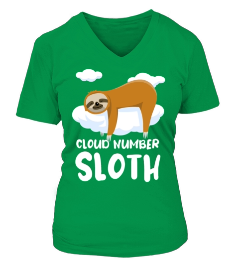 Cloud number sloth - cute Sloth sleeping V-neck T-Shirt Woman