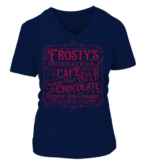 frostys Snowflake Cafe cookies Vintage  Christmas 300 V-neck T-Shirt Woman