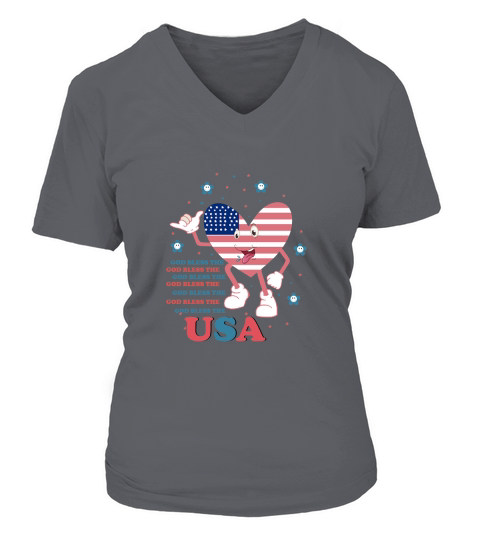 God Bless The Usa 02 V-neck T-Shirt Woman