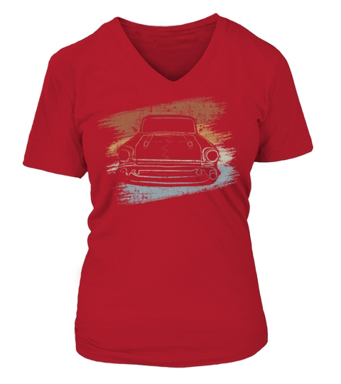 Vintage Car V-neck T-Shirt Woman