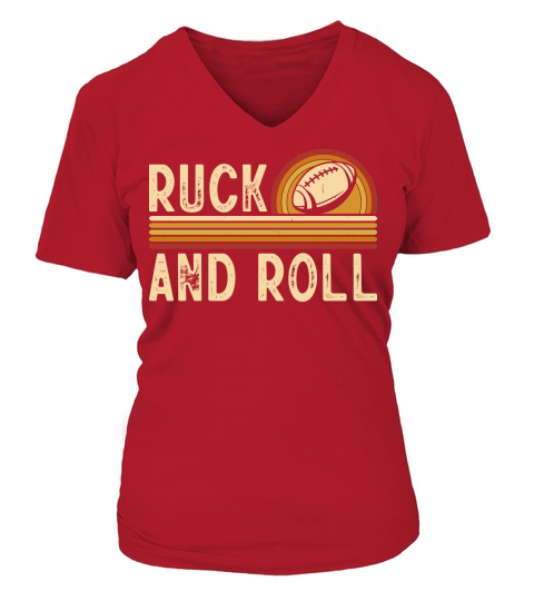 Vintage Rugby Player ruck and roll V-neck T-Shirt Woman