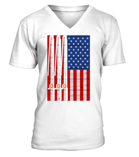 American flag V-Neck T-shirt
