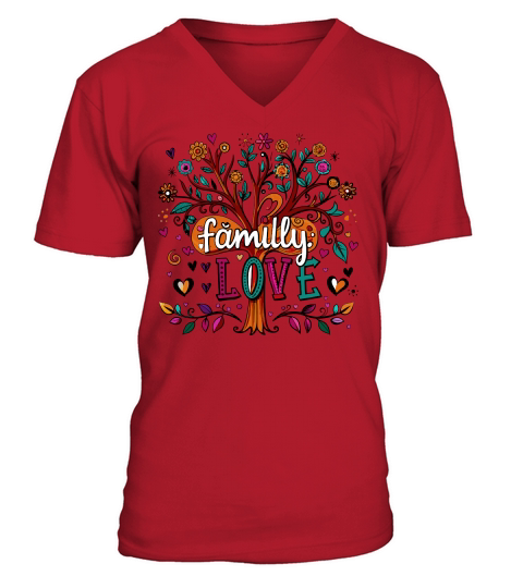 family love V-Neck T-shirt