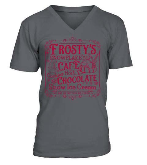frostys Snowflake Cafe cookies Vintage  Christmas 300 V-Neck T-shirt
