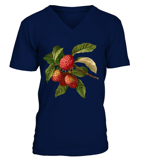 Lychee Spiky Sweetness Vintage Fruit V-Neck T-shirt