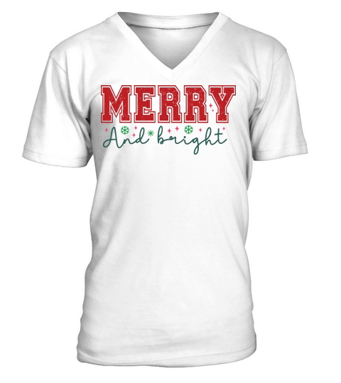 merry and bright 14 V-Neck T-shirt