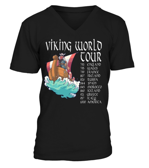 Viking World Tour Vikings Valhalla Odin for a Men V-Neck T-shirt