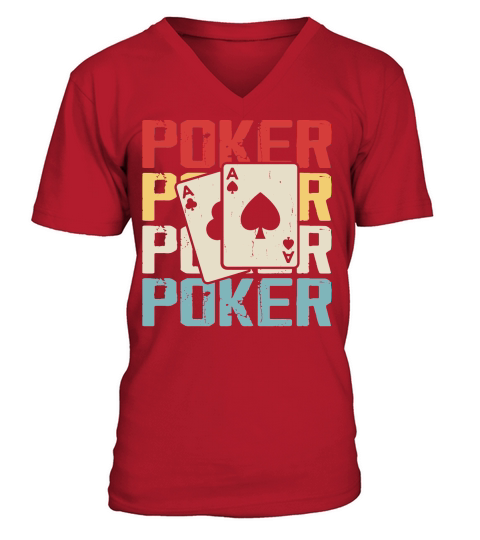 Vintage Casino Poker V-Neck T-shirt