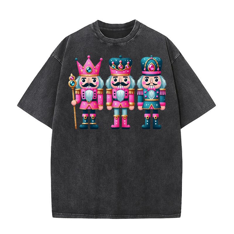 Glitter nutcracker Merry Christmas 01 Washed T-Shirt
