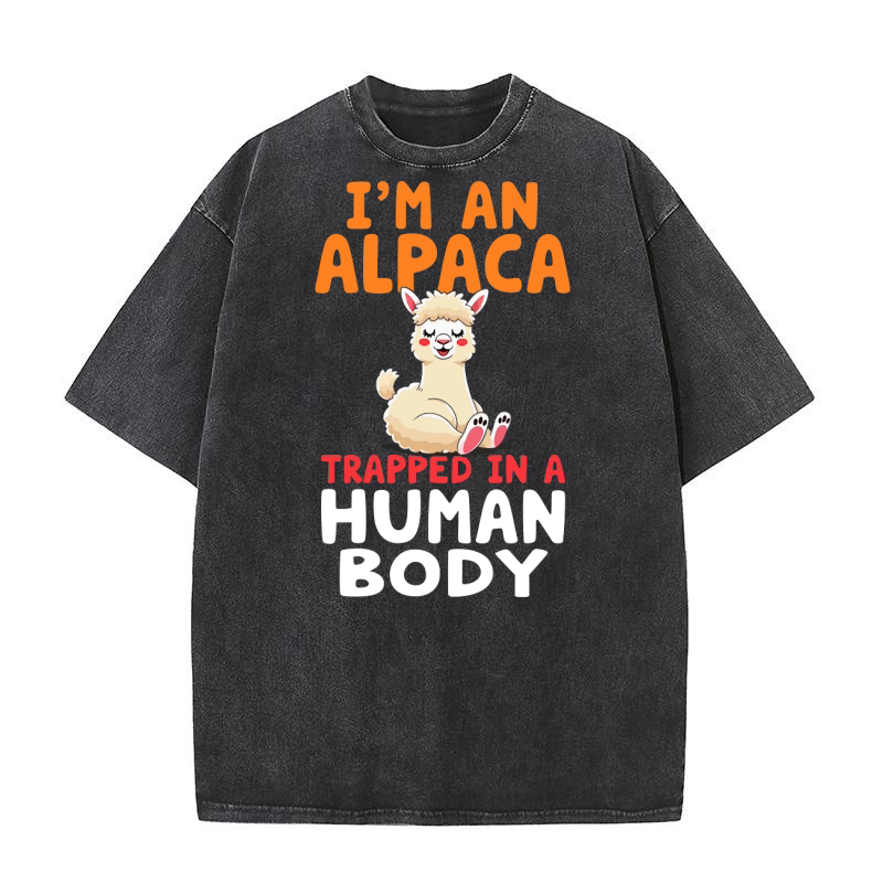 Im an alpaca trapped in a human body Washed T-Shirt