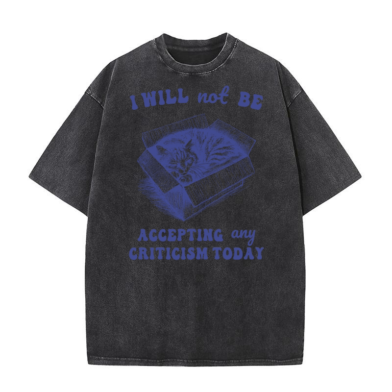 Lazy Cat In the Box L vBlue Washed T-Shirt