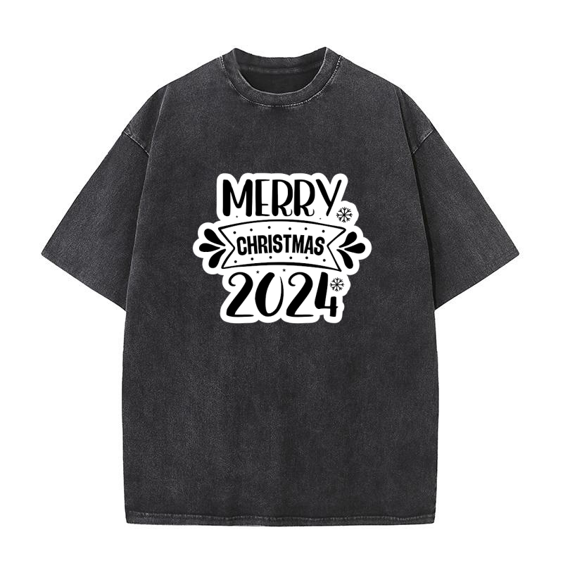 Merry Christmas 2024 Washed T-Shirt