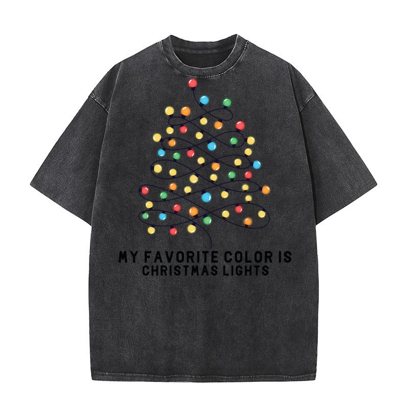 My favorite color is Christmas lights Washed T-Shirt