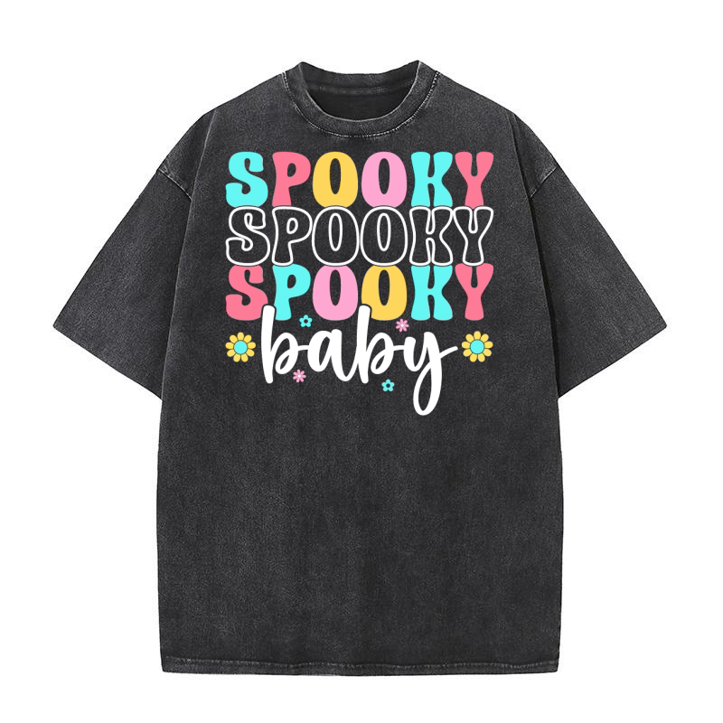 Spooky Spooky Spooky baby Washed T-Shirt