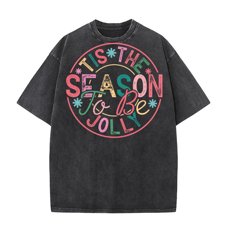 Tis The Season To Be Jolly Washed T-Shirt