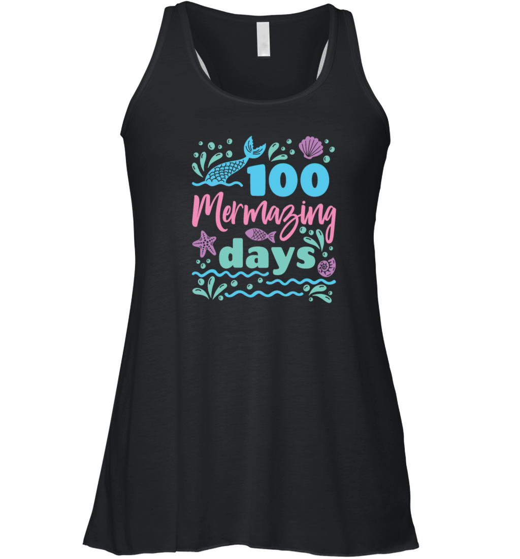 100 Days Of School Mermaid 100 Mermazing Days Women's Flowy Tank Top