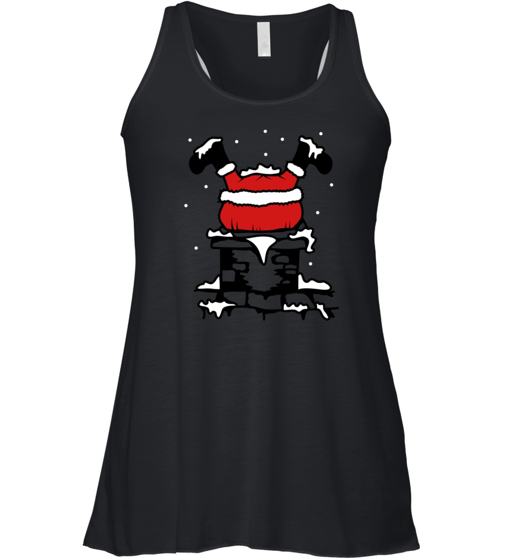 Santa Claus stuck in the chimney Women's Flowy Tank Top