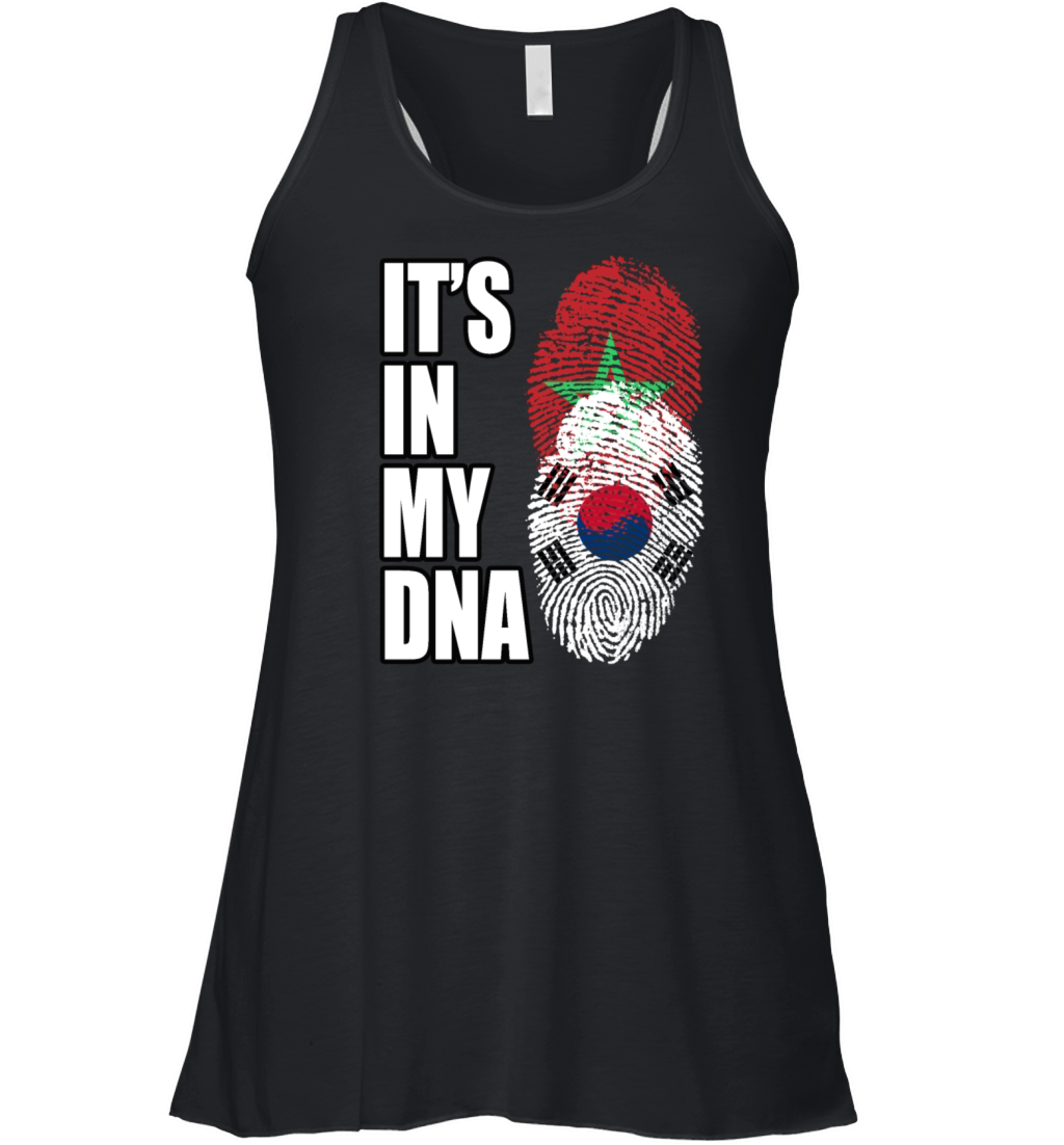 South Korean And Moroccan Mix DNA Flag Heritage Women's Flowy Tank Top