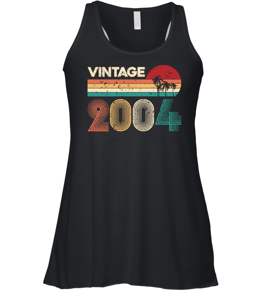 Vintage 2004 Retro Birthday Gift Men Woman Gifts Women's Flowy Tank Top