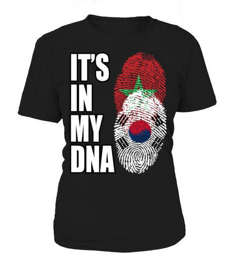 South Korean And Moroccan Mix DNA Flag Heritage Women's T-Shirt