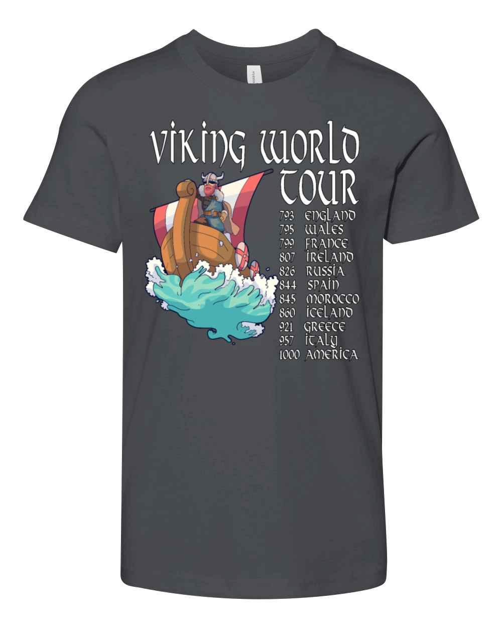Viking World Tour Vikings Valhalla Odin for a Men Youth Unisex Jersey Tee
