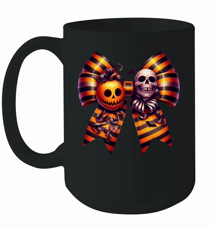 Halloween Movie Stiped Coquette Bow (2) Ceramic Mug