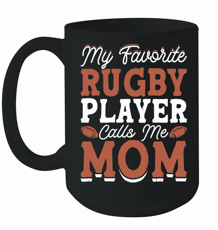 Vintage Rugby Player player Calls Me Mom 2 Ceramic Mug