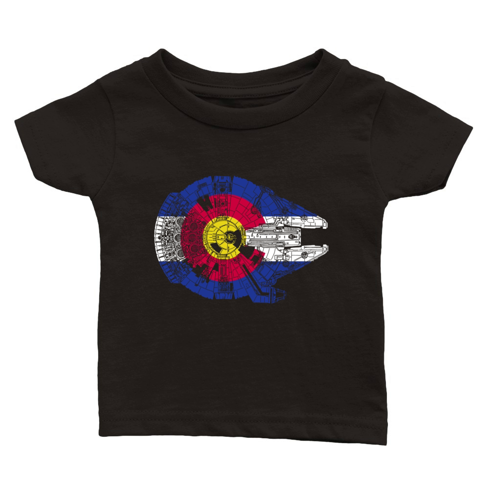 Colorado Flag and The Millennium Falcon Classic Baby Crewneck T-shirt