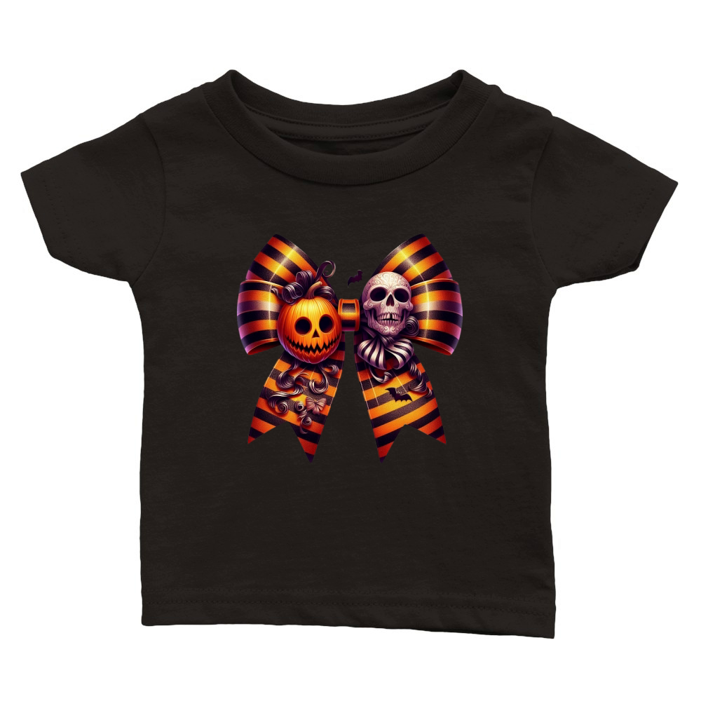 Halloween Movie Stiped Coquette Bow (2) Classic Baby Crewneck T-shirt