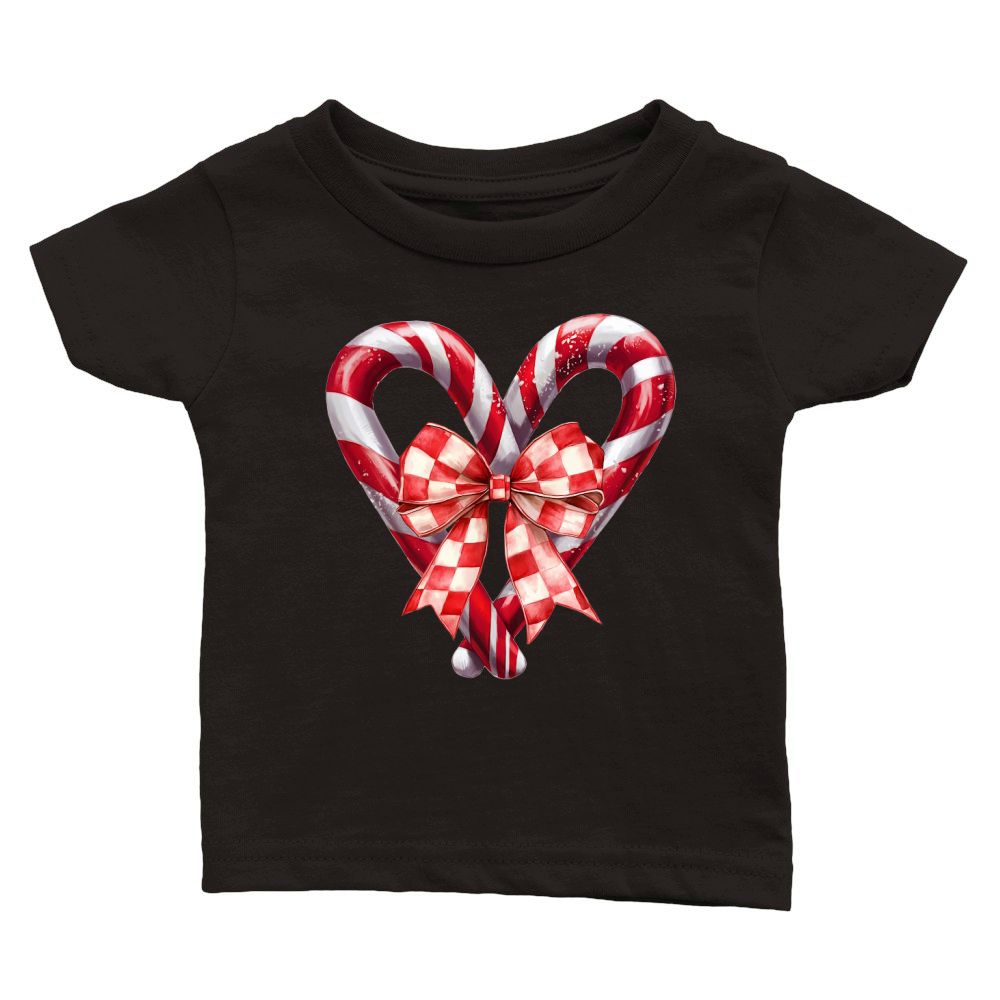Heart Candy Cane and Bow Classic Baby Crewneck T-shirt
