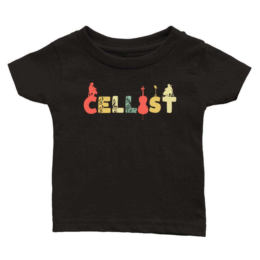 Retro Cello Vintage Cellist Violoncello Classic Baby Crewneck T-shirt