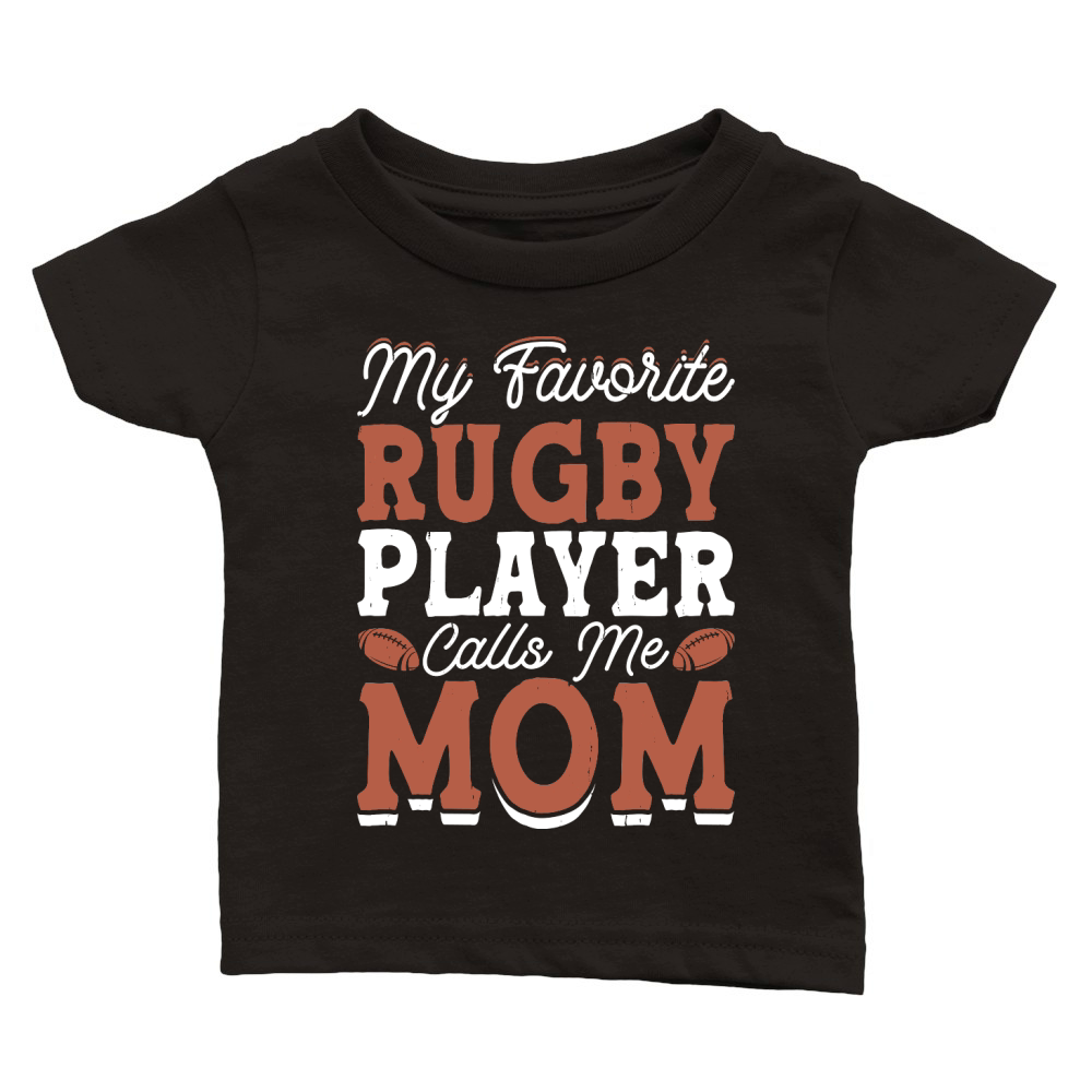 Vintage Rugby Player player Calls Me Mom 2 Classic Baby Crewneck T-shirt