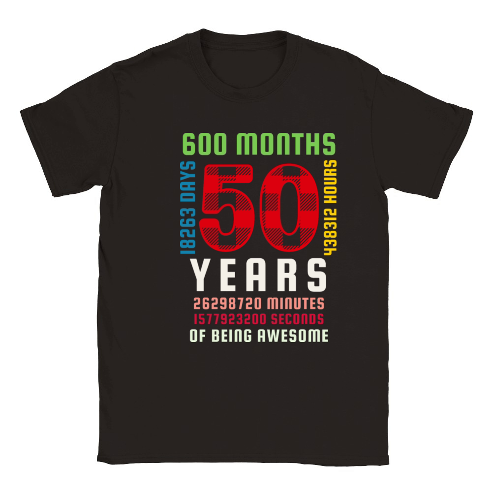 50th Birthday 50 Years Old Vintage 600 Months Classic Kids Crewneck T-shirt