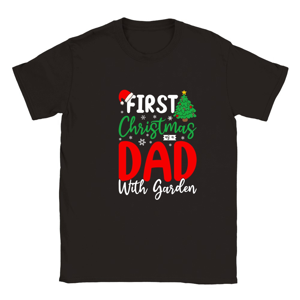 First Christmas As A Dad With Garden Classic Kids Crewneck T-shirt