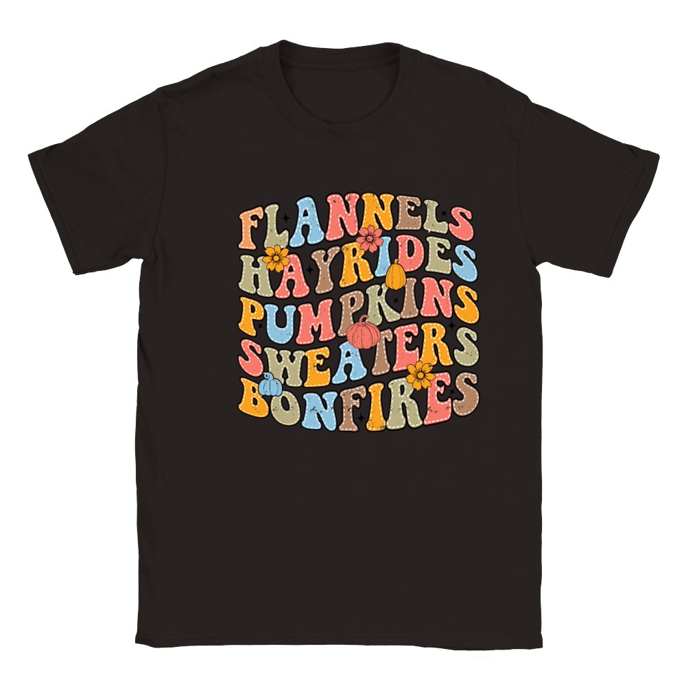 Flannels hayrides pumpkins sweaters bonfires Classic Kids Crewneck T-shirt